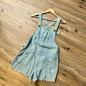 Show Me Your Mumu blue short overalls in medium